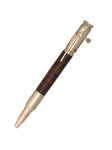 30 Caliber Bolt Action Bullet Cartridge Pen - 24kt Gold - Snakewood