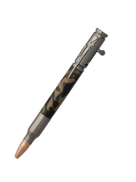 30 Caliber Bolt Action Bullet Cartridge Pen - Gunmetal - Jungle Safari Acrylic